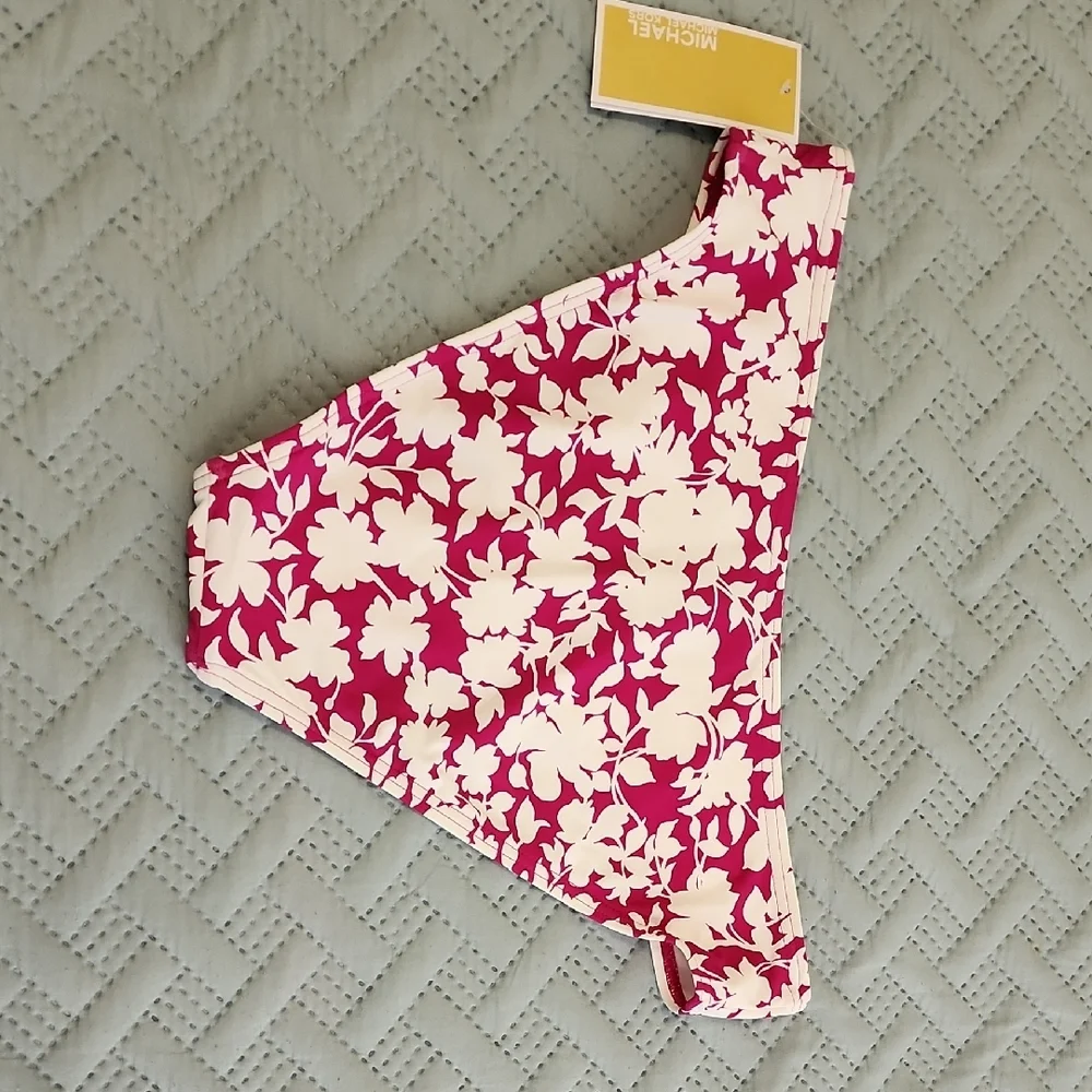 Michael Kors Bright Wild Berry Floral Bikini Bottom - Picture 3 of 6